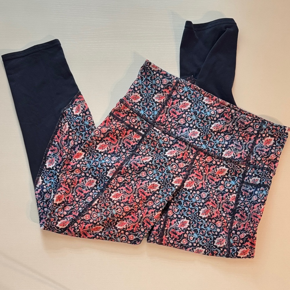 Athleta Women's Floral Leggings - Pink and Blue